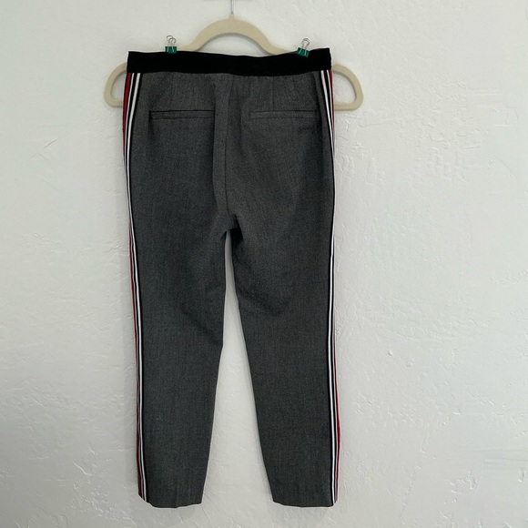 Zara Basic Black & White Textured Pants with Side Stripe & Front Pockets - Picture 4 of 4